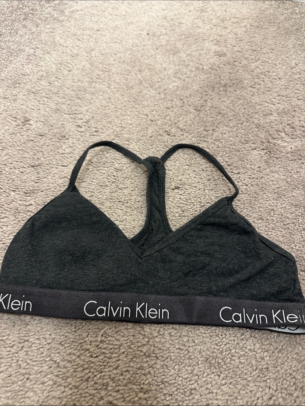 Calvin Klein Black Racerback Bralette with Logo Band